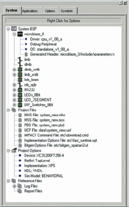   System      Xilinx Platform Studio      Base System Builder Wizard